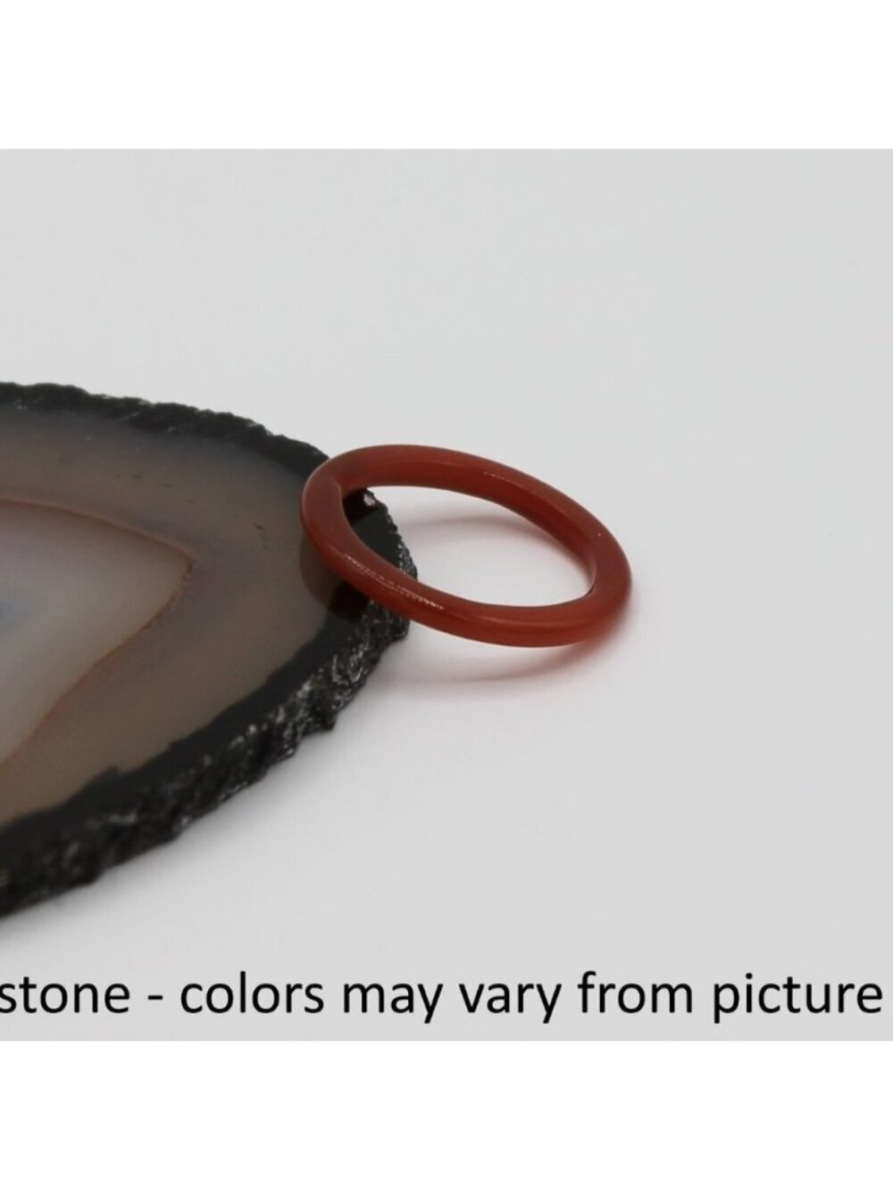 Ring natural dark orange stone 2.5mm - Picture 1 of 7